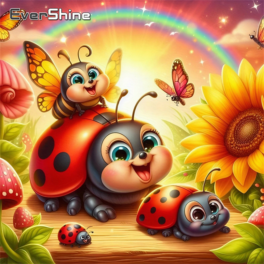 لوحة فسيفساء ماسية من إيفرشاين - مراجعة Embroidery Lady Bug وسعره