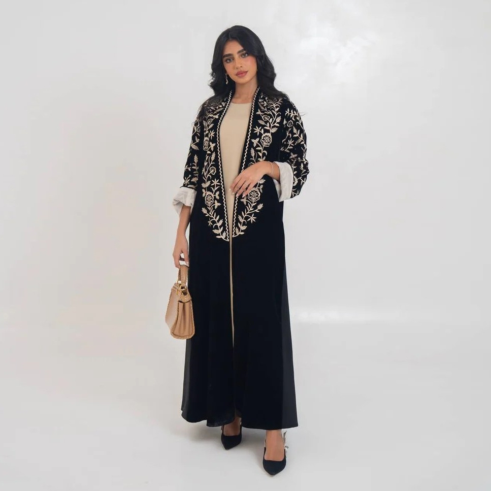 عباءة مفتوحة من المخمل على الط - مراجعة Embroidery Kebaya وسعره